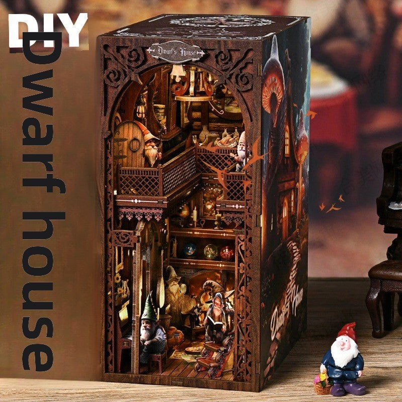 Magic time, hand - assembled model, library DIY hut, standing toys, ornaments, small house building block gifts - Fantasy Star Workshop Toy Store