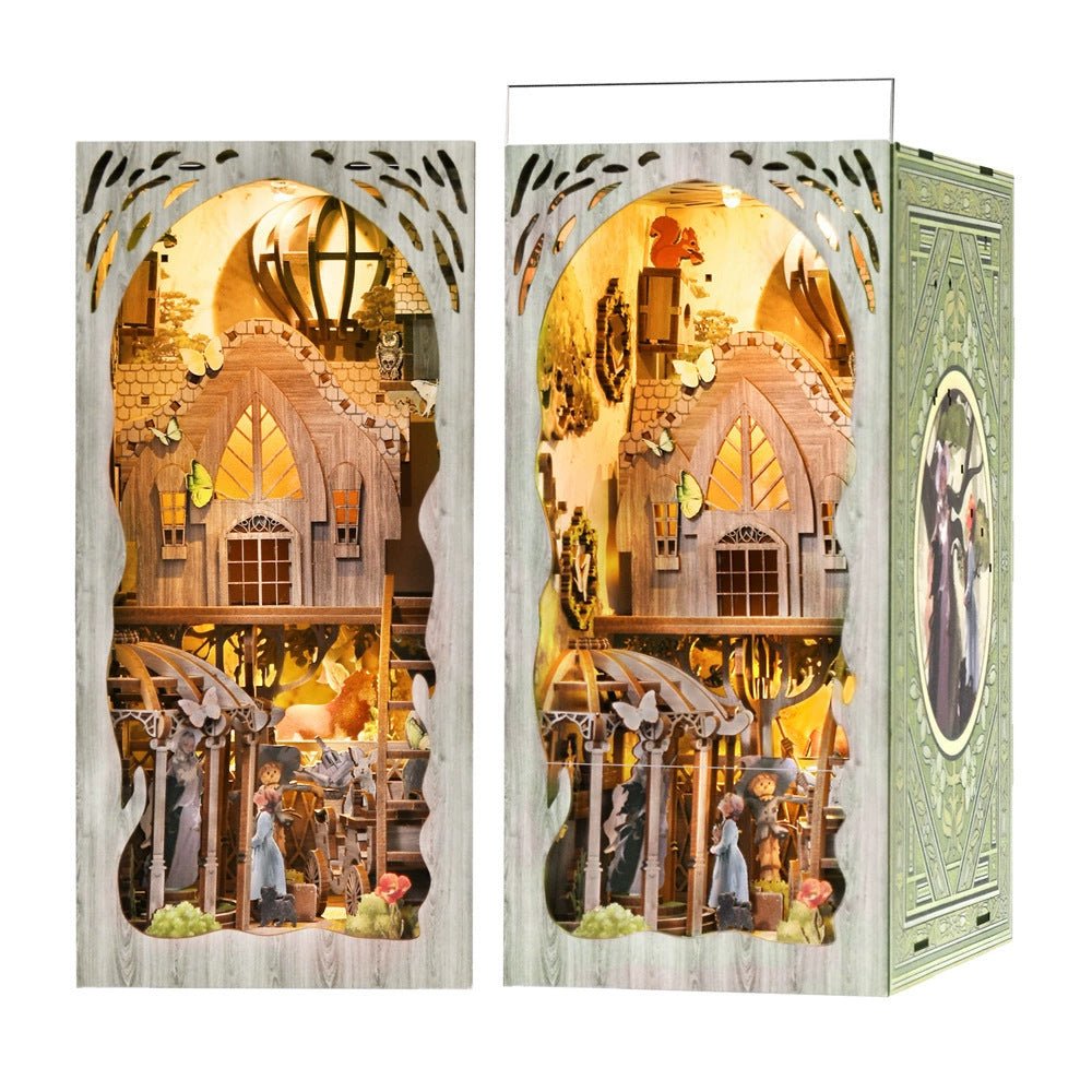 Magic time, hand - assembled model, library DIY hut, standing toys, ornaments, small house building block gifts - Fantasy Star Workshop Toy Store