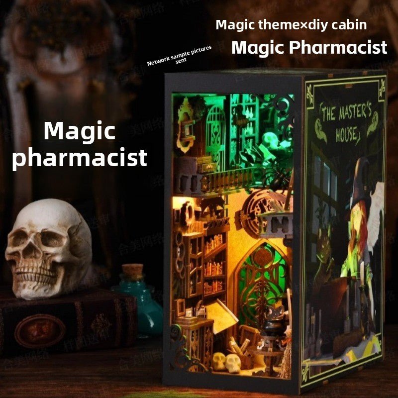 Magic time, hand - assembled model, library DIY hut, standing toys, ornaments, small house building block gifts - Fantasy Star Workshop Toy Store