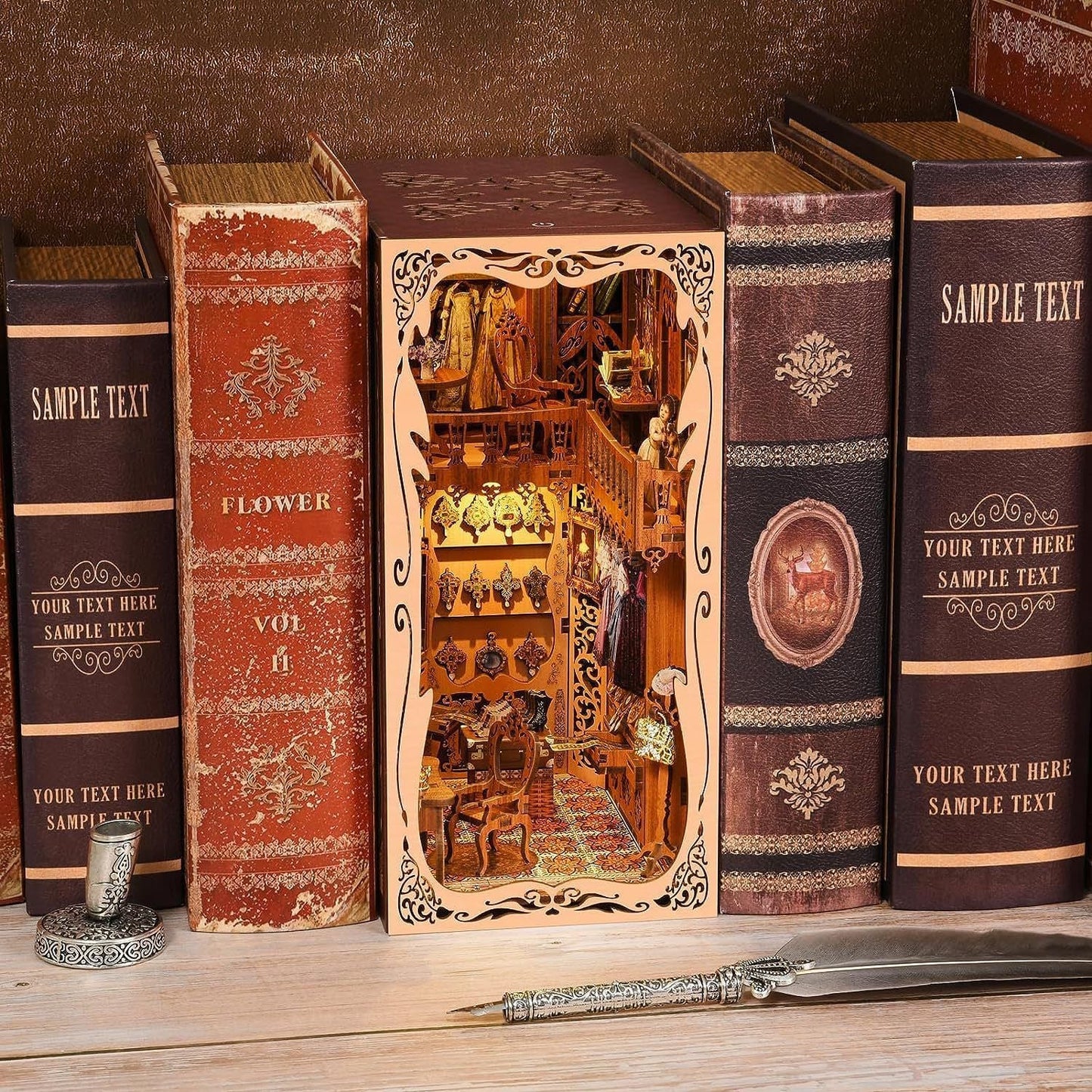 Magic time, hand - assembled model, library DIY hut, standing toys, ornaments, small house building block gifts - Fantasy Star Workshop Toy Store