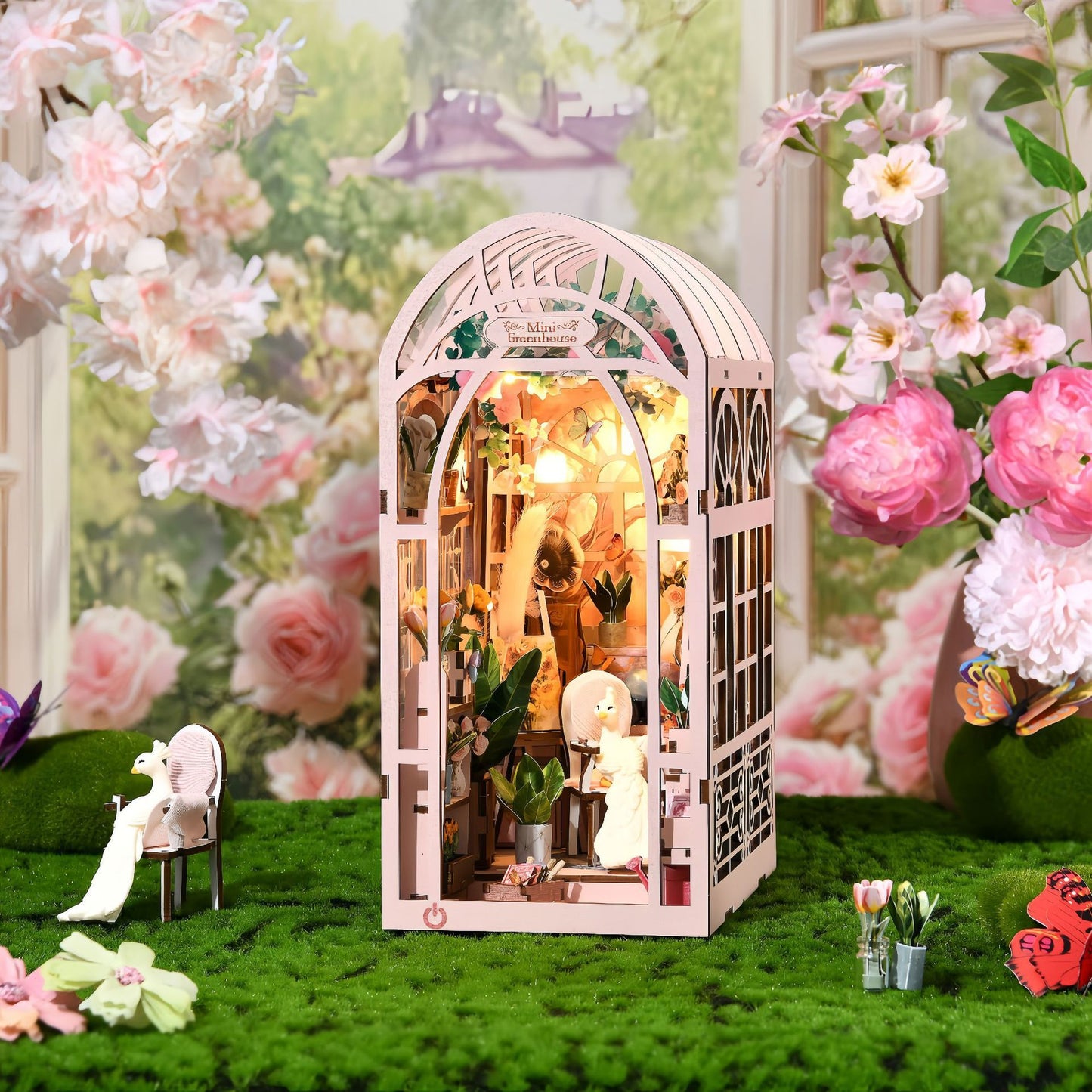 Magic time, hand - assembled model, library DIY hut, standing toys, ornaments, small house building block gifts - Fantasy Star Workshop Toy Store