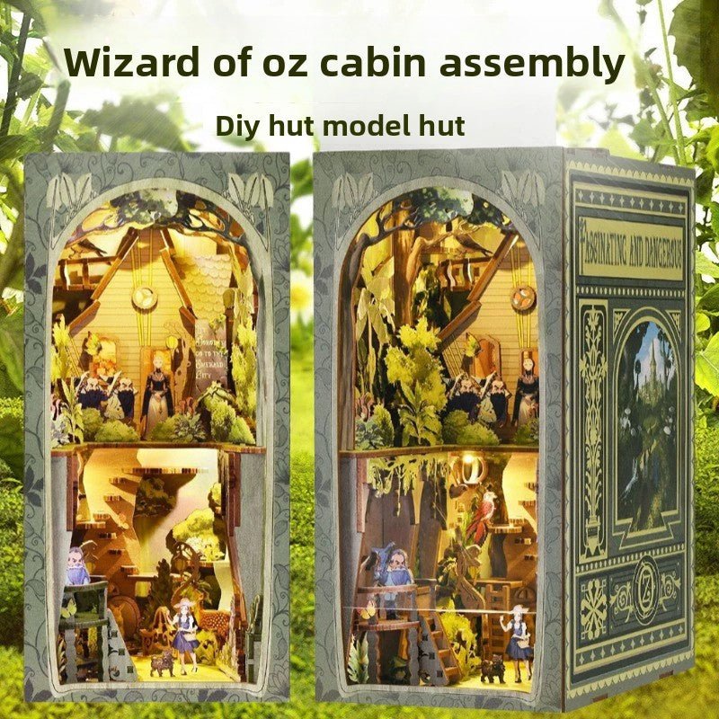 Magic time, hand - assembled model, library DIY hut, standing toys, ornaments, small house building block gifts - Fantasy Star Workshop Toy Store