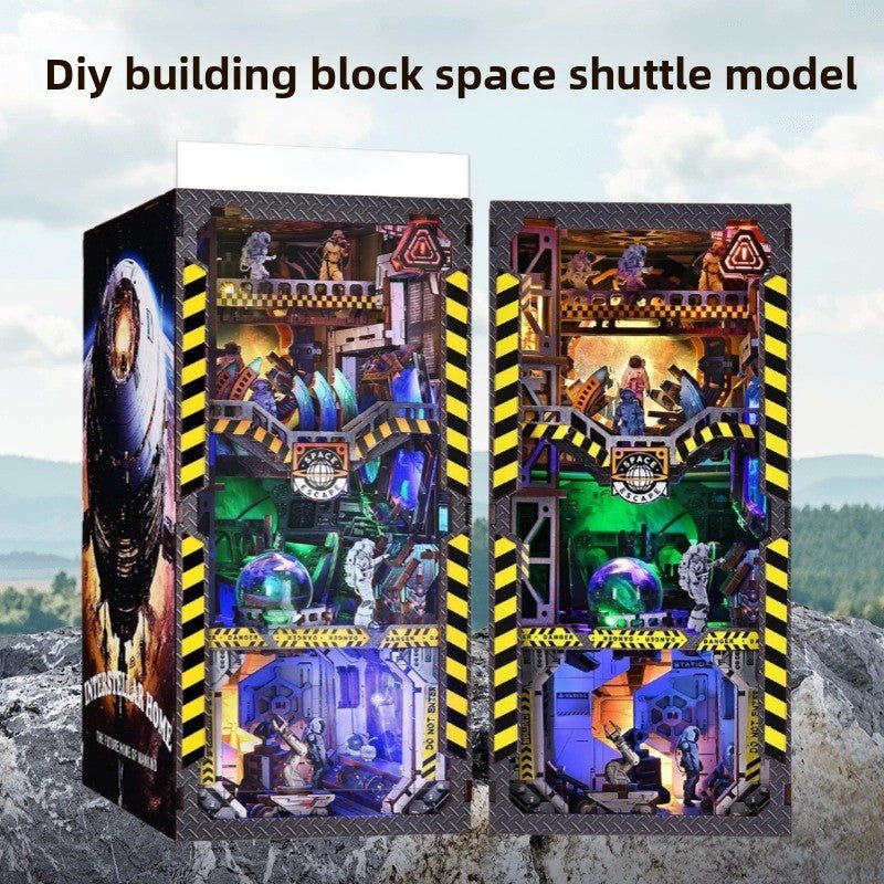 Magic time, hand - assembled model, library DIY hut, standing toys, ornaments, small house building block gifts - Fantasy Star Workshop Toy Store