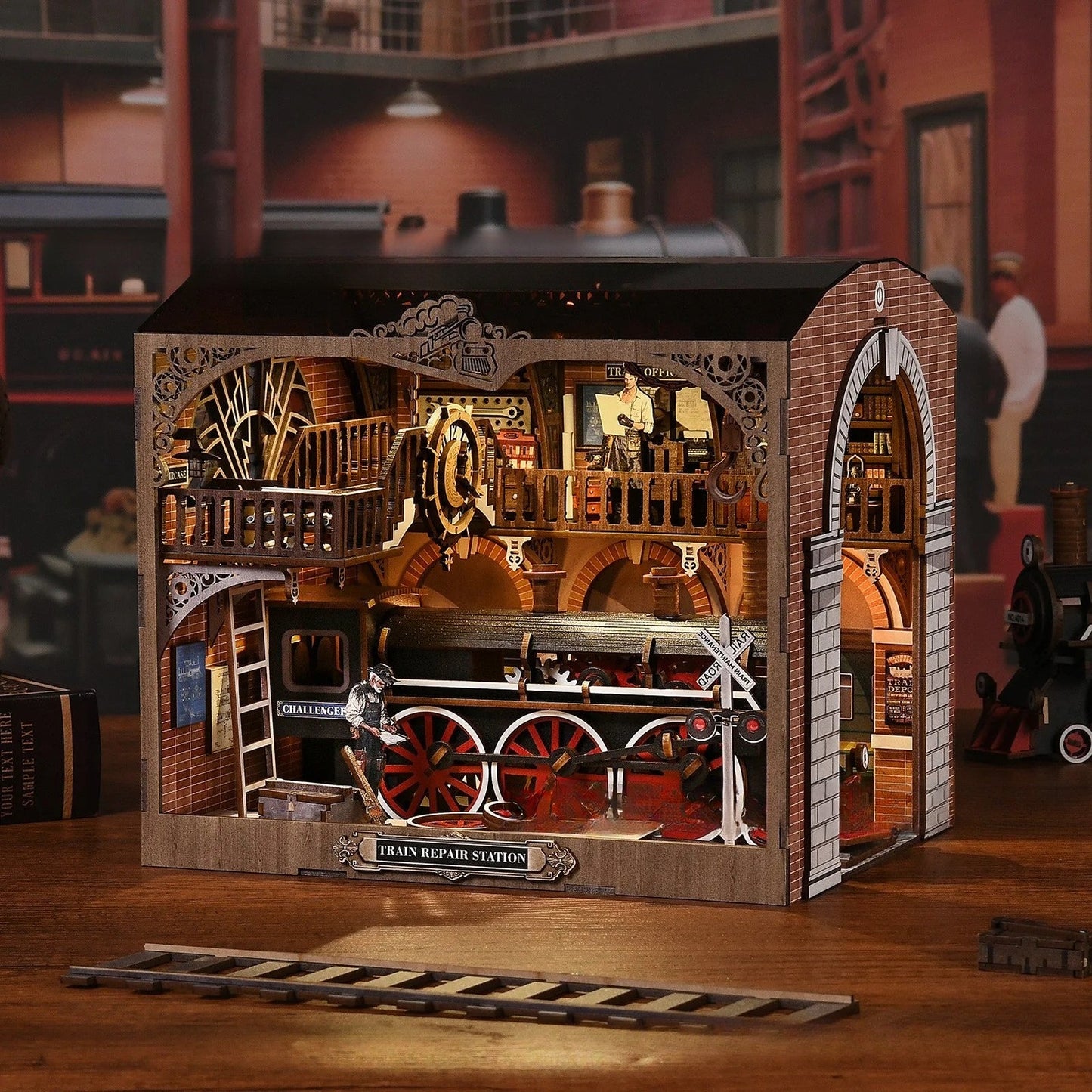 Magic time, hand - assembled model, library DIY hut, standing toys, ornaments, small house building block gifts - Fantasy Star Workshop Toy Store