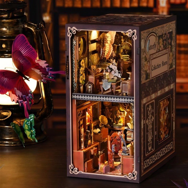 Magic time, hand - assembled model, library DIY hut, standing toys, ornaments, small house building block gifts - Fantasy Star Workshop Toy Store