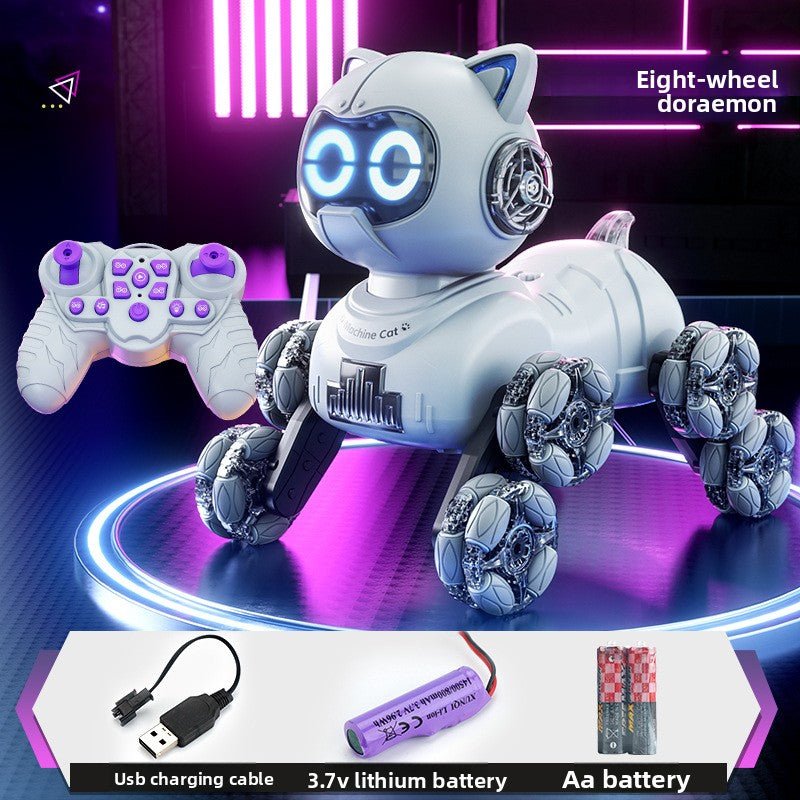 Popular children's toys mechanical cat intelligent eight - wheeled stunts cool remote control car drift deformation robot cat - Fantasy Star Workshop Toy Store