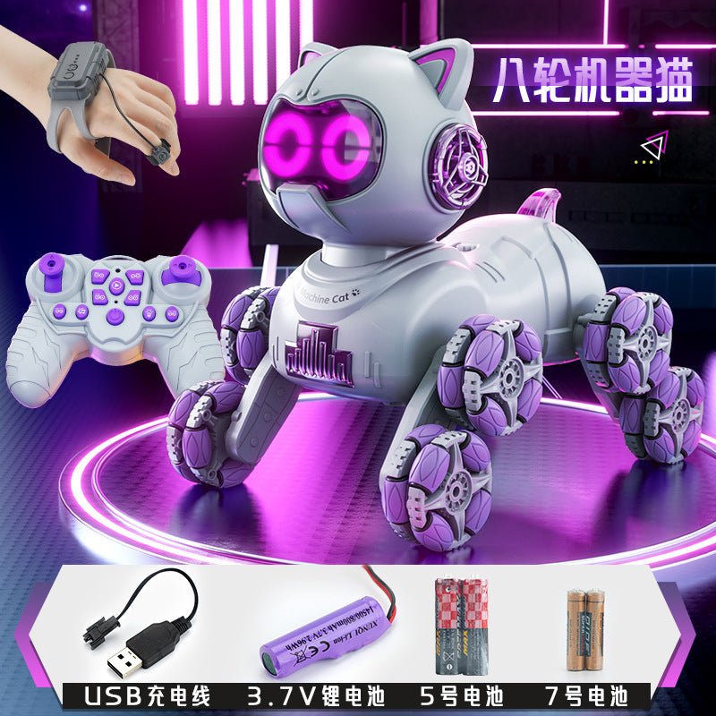 Popular children's toys mechanical cat intelligent eight - wheeled stunts cool remote control car drift deformation robot cat - Fantasy Star Workshop Toy Store