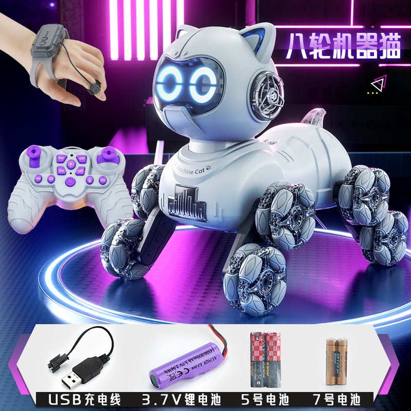 Popular children's toys mechanical cat intelligent eight - wheeled stunts cool remote control car drift deformation robot cat - Fantasy Star Workshop Toy Store