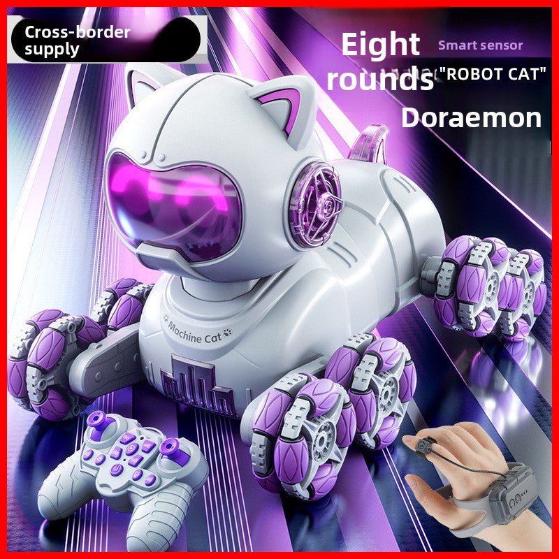 Popular children's toys mechanical cat intelligent eight - wheeled stunts cool remote control car drift deformation robot cat - Fantasy Star Workshop Toy Store