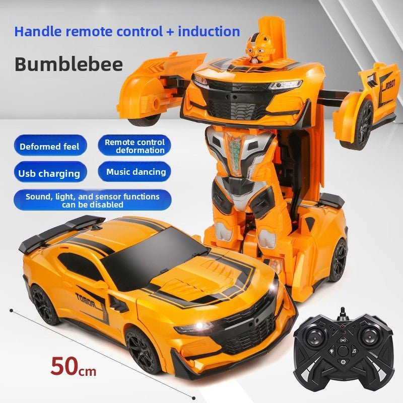 Super - sized boy toy car, gesture - sensing deformation remote control car, voice - activated King Kong robot charging racing car - Fantasy Star Workshop Toy Store