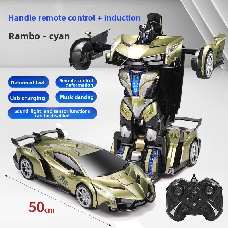 Super - sized boy toy car, gesture - sensing deformation remote control car, voice - activated King Kong robot charging racing car - Fantasy Star Workshop Toy Store