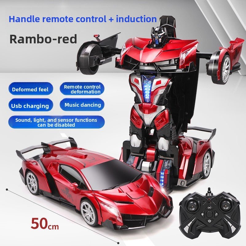 Super - sized boy toy car, gesture - sensing deformation remote control car, voice - activated King Kong robot charging racing car - Fantasy Star Workshop Toy Store