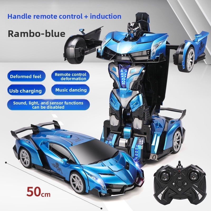 Super - sized boy toy car, gesture - sensing deformation remote control car, voice - activated King Kong robot charging racing car - Fantasy Star Workshop Toy Store