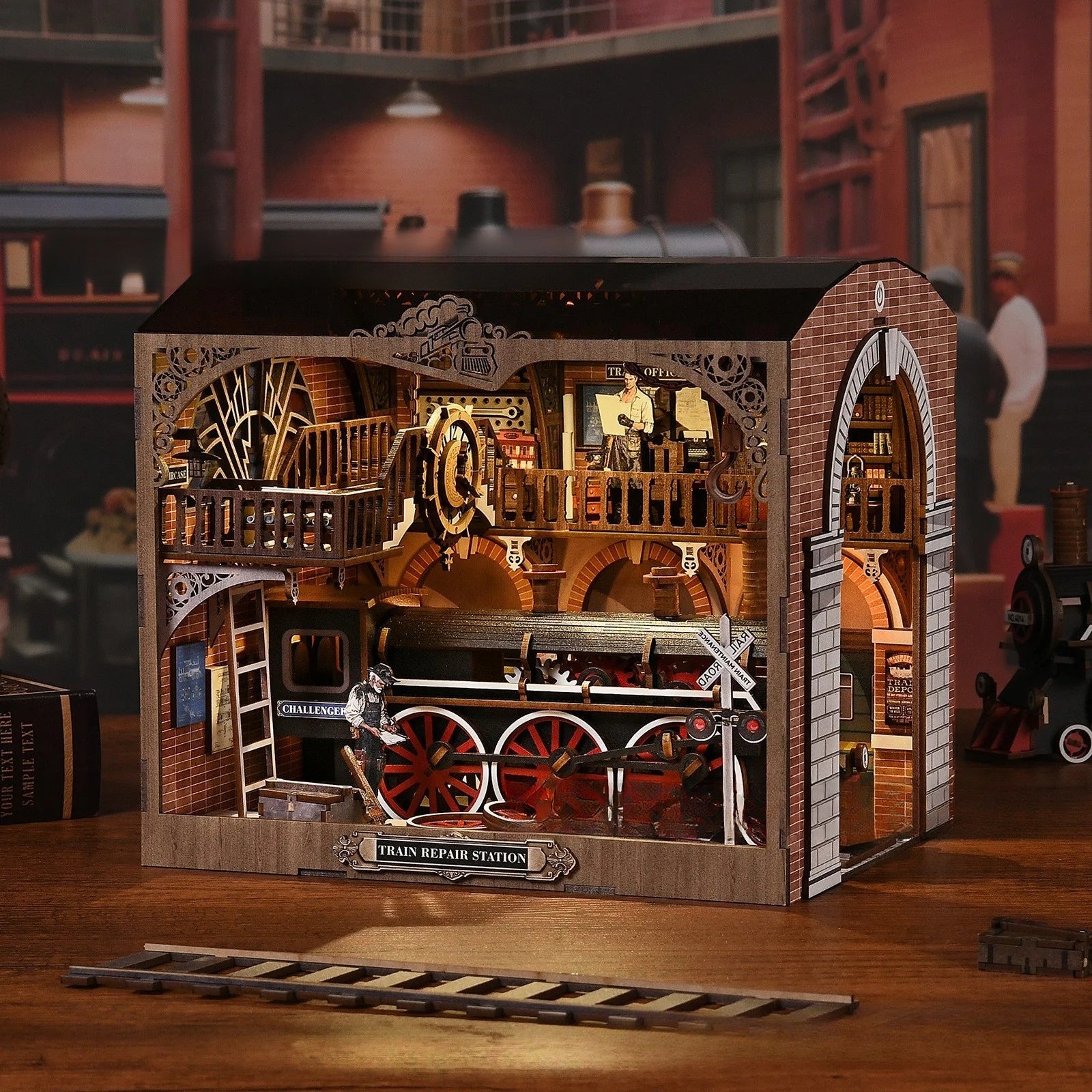 Magic time, hand - assembled model, library DIY hut, standing toys, ornaments, small house building block gifts - Fantasy Star Workshop Toy Store