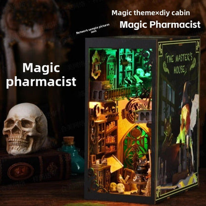 Magic time, hand - assembled model, library DIY hut, standing toys, ornaments, small house building block gifts - Fantasy Star Workshop Toy Store