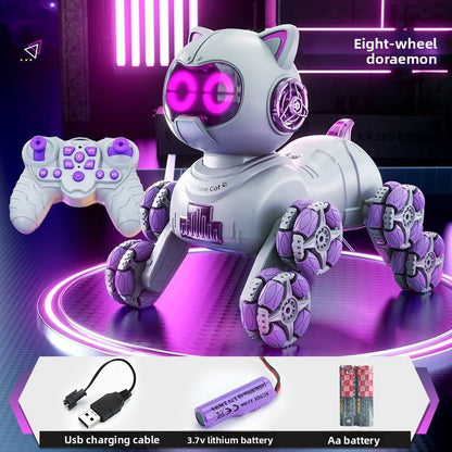 Popular children's toys mechanical cat intelligent eight - wheeled stunts cool remote control car drift deformation robot cat - Fantasy Star Workshop Toy Store