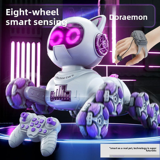 Popular children's toys mechanical cat intelligent eight - wheeled stunts cool remote control car drift deformation robot cat - Fantasy Star Workshop Toy Store