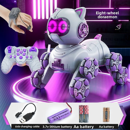 Popular children's toys mechanical cat intelligent eight - wheeled stunts cool remote control car drift deformation robot cat - Fantasy Star Workshop Toy Store