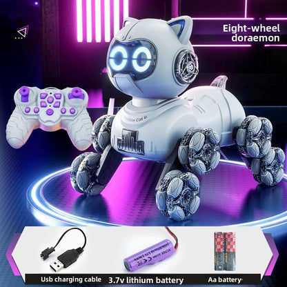 Popular children's toys mechanical cat intelligent eight - wheeled stunts cool remote control car drift deformation robot cat - Fantasy Star Workshop Toy Store