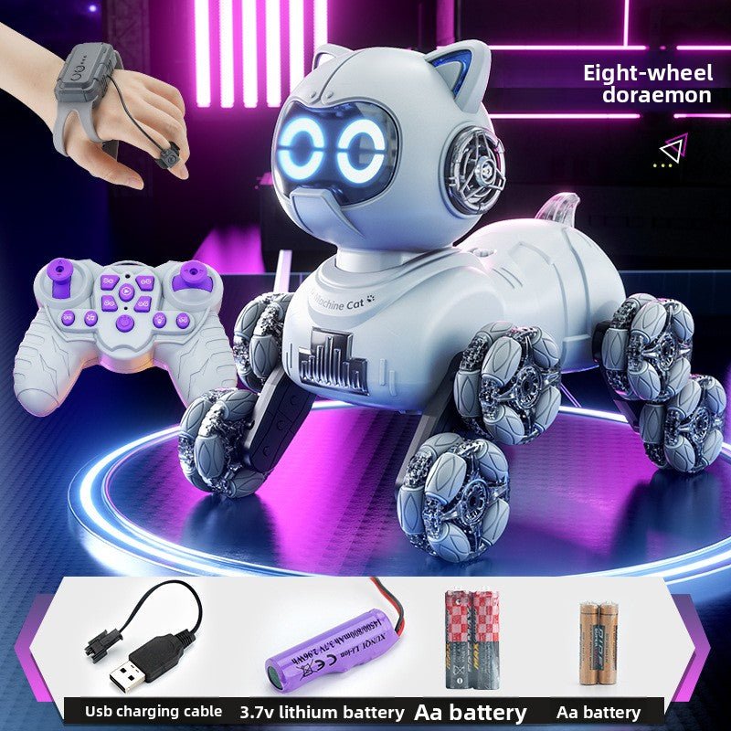 Popular children's toys mechanical cat intelligent eight - wheeled stunts cool remote control car drift deformation robot cat - Fantasy Star Workshop Toy Store