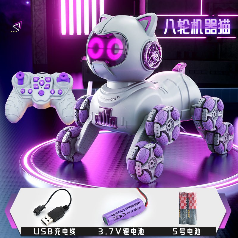 Popular children's toys mechanical cat intelligent eight - wheeled stunts cool remote control car drift deformation robot cat - Fantasy Star Workshop Toy Store