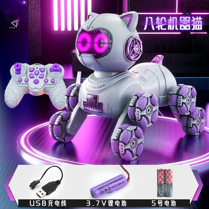 Popular children's toys mechanical cat intelligent eight - wheeled stunts cool remote control car drift deformation robot cat - Fantasy Star Workshop Toy Store