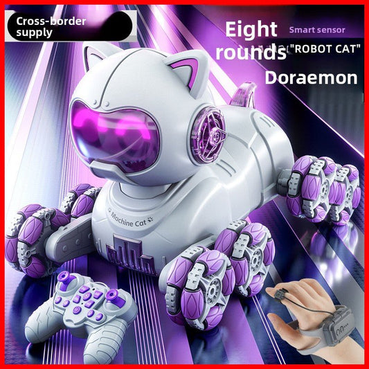 Popular children's toys mechanical cat intelligent eight - wheeled stunts cool remote control car drift deformation robot cat - Fantasy Star Workshop Toy Store