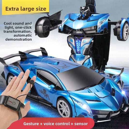 Super - sized boy toy car, gesture - sensing deformation remote control car, voice - activated King Kong robot charging racing car - Fantasy Star Workshop Toy Store