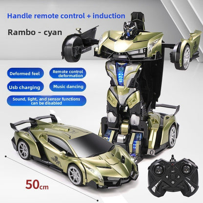 Super - sized boy toy car, gesture - sensing deformation remote control car, voice - activated King Kong robot charging racing car - Fantasy Star Workshop Toy Store