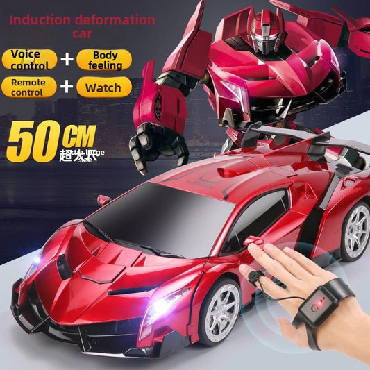 Super - sized boy toy car, gesture - sensing deformation remote control car, voice - activated King Kong robot charging racing car - Fantasy Star Workshop Toy Store