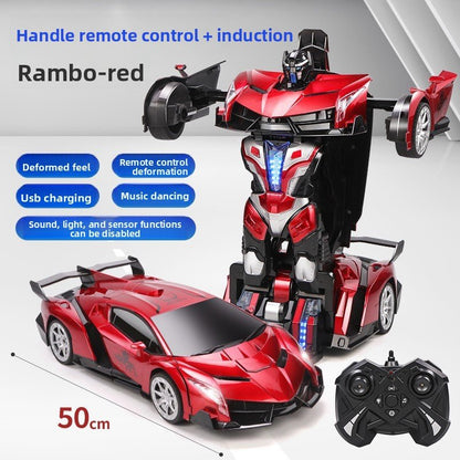 Super - sized boy toy car, gesture - sensing deformation remote control car, voice - activated King Kong robot charging racing car - Fantasy Star Workshop Toy Store